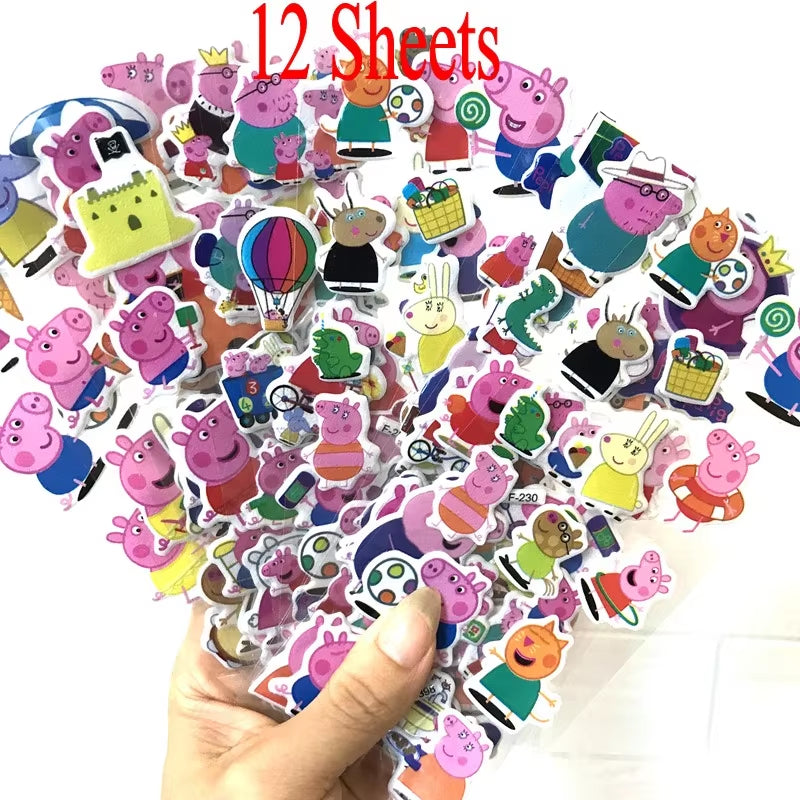 3D Puffy Bubble Stickers Cartoon Frozen Stickers DIY for Children Boy Girl Toys PVC Removable Wall Stickers