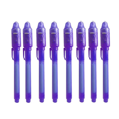 8Pcs/Lot 2 in 1 Magic Light Pen Invisible Ink Pen,Secrect Message Pens,For Drawing Fun Activity Kids Party Favors Gift