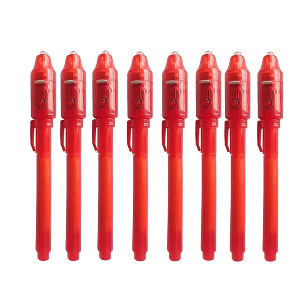 8Pcs/Lot 2 in 1 Magic Light Pen Invisible Ink Pen,Secrect Message Pens,For Drawing Fun Activity Kids Party Favors Gift