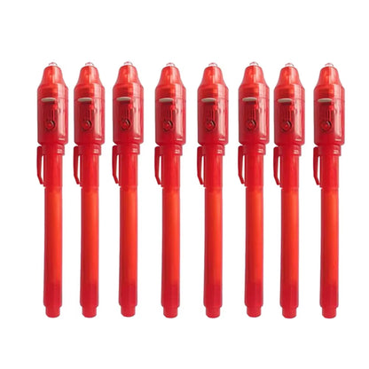 8Pcs/Lot 2 in 1 Magic Light Pen Invisible Ink Pen,Secrect Message Pens,For Drawing Fun Activity Kids Party Favors Gift