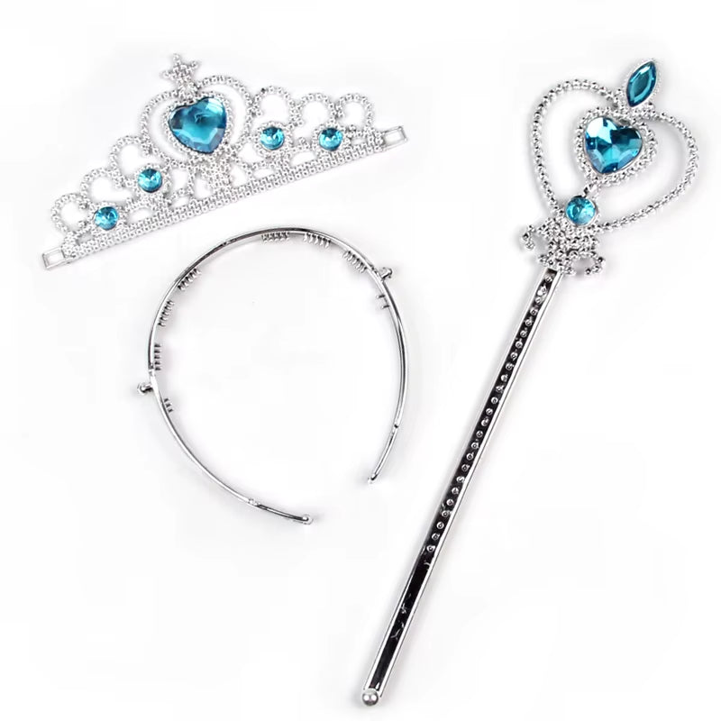 Frozen Princess Elsa Headband Snowflake Tiara Wig Braid Crown Hairband Cosplay Girls Birthday Party Kids DIY Hair Accessories