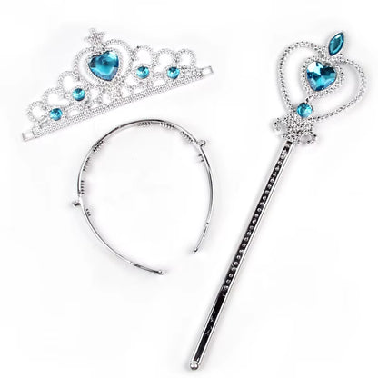 Frozen Princess Elsa Headband Snowflake Tiara Wig Braid Crown Hairband Cosplay Girls Birthday Party Kids DIY Hair Accessories