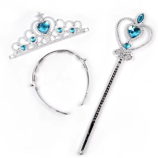 Frozen Princess Elsa Headband Snowflake Tiara Wig Braid Crown Hairband Cosplay Girls Birthday Party Kids DIY Hair Accessories