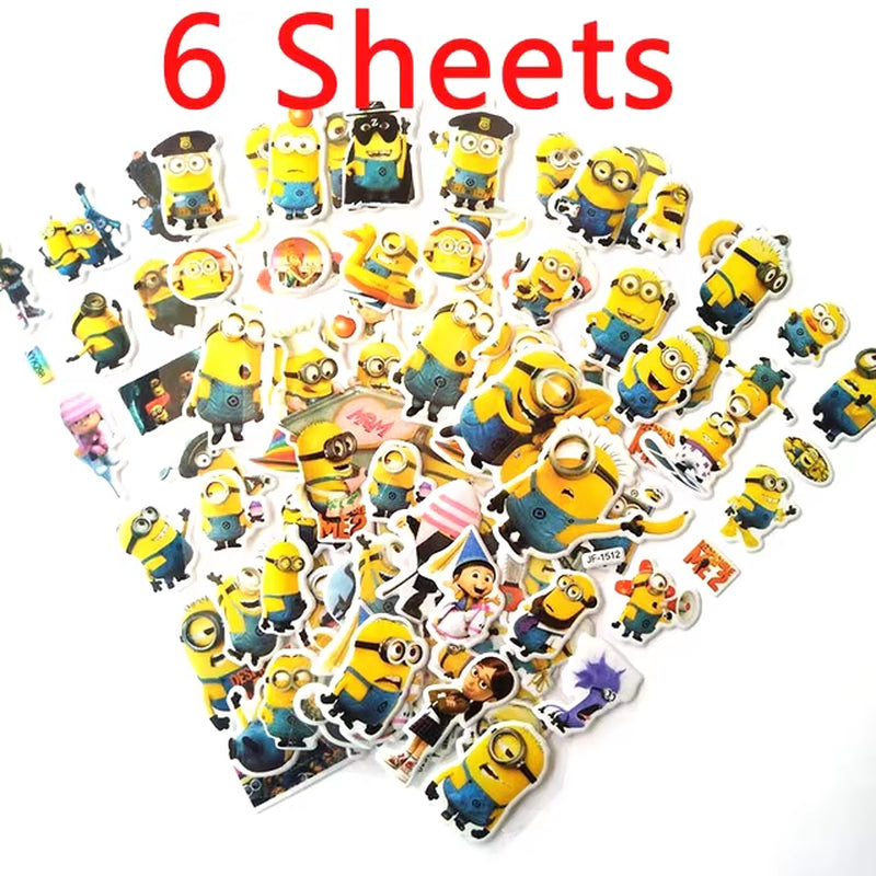 3D Puffy Bubble Stickers Cartoon Frozen Stickers DIY for Children Boy Girl Toys PVC Removable Wall Stickers