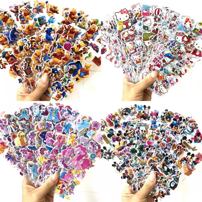 3D Puffy Bubble Stickers Cartoon Frozen Stickers DIY for Children Boy Girl Toys PVC Removable Wall Stickers