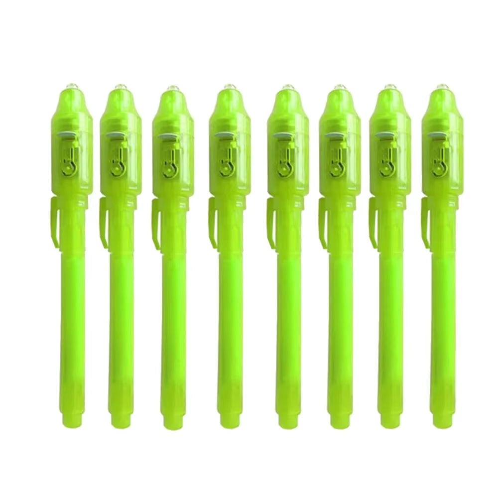 8Pcs/Lot 2 in 1 Magic Light Pen Invisible Ink Pen,Secrect Message Pens,For Drawing Fun Activity Kids Party Favors Gift