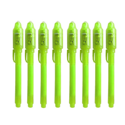 8Pcs/Lot 2 in 1 Magic Light Pen Invisible Ink Pen,Secrect Message Pens,For Drawing Fun Activity Kids Party Favors Gift
