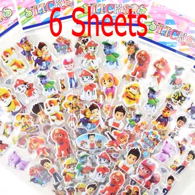 3D Puffy Bubble Stickers Cartoon Frozen Stickers DIY for Children Boy Girl Toys PVC Removable Wall Stickers