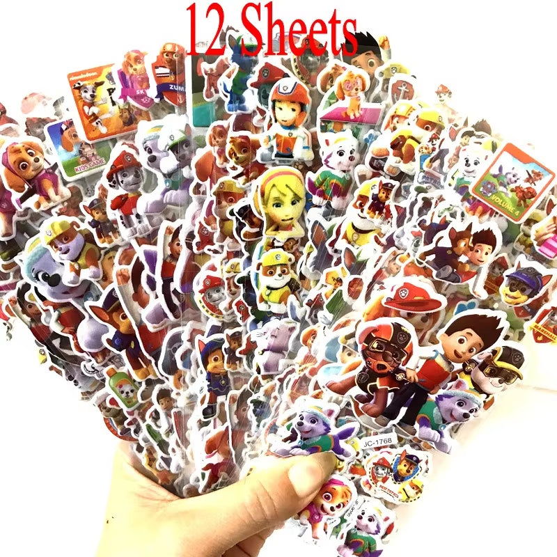 3D Puffy Bubble Stickers Cartoon Frozen Stickers DIY for Children Boy Girl Toys PVC Removable Wall Stickers
