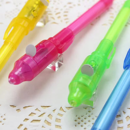 8Pcs/Lot 2 in 1 Magic Light Pen Invisible Ink Pen,Secrect Message Pens,For Drawing Fun Activity Kids Party Favors Gift