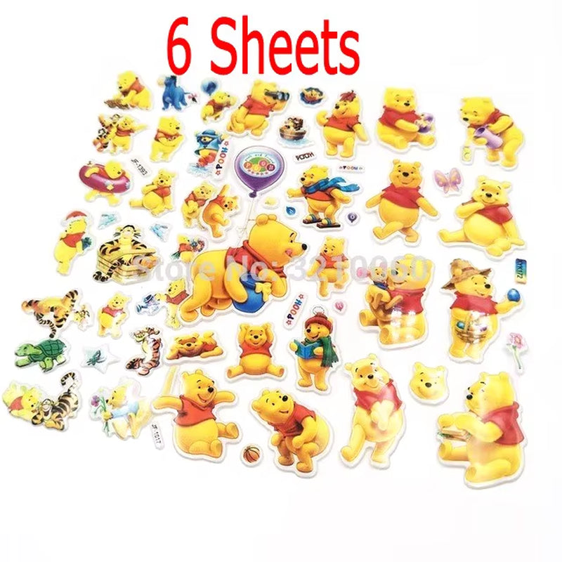 3D Puffy Bubble Stickers Cartoon Frozen Stickers DIY for Children Boy Girl Toys PVC Removable Wall Stickers