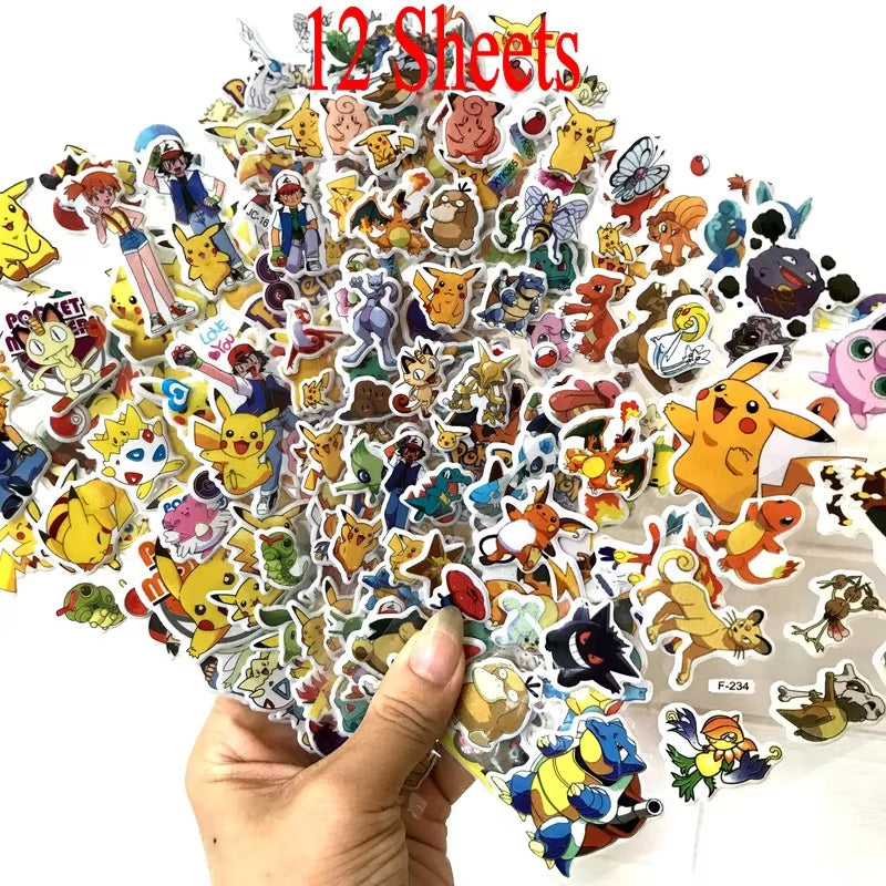 3D Puffy Bubble Stickers Cartoon Frozen Stickers DIY for Children Boy Girl Toys PVC Removable Wall Stickers
