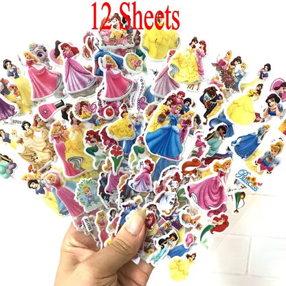 3D Puffy Bubble Stickers Cartoon Frozen Stickers DIY for Children Boy Girl Toys PVC Removable Wall Stickers