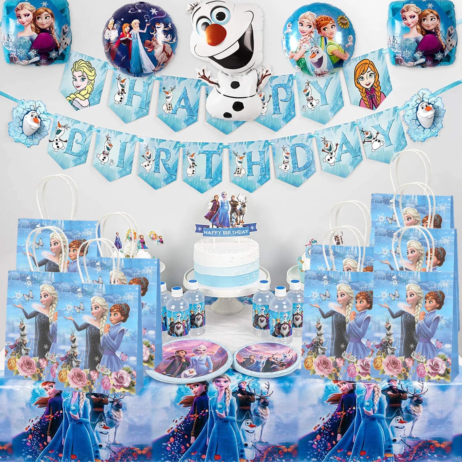 21*15*8Cm Frozen Theme Paper Gift Bag Festival Paper Bag with Handles Baby Shower Candy Bags Kids Girls Birthday Party Supplies
