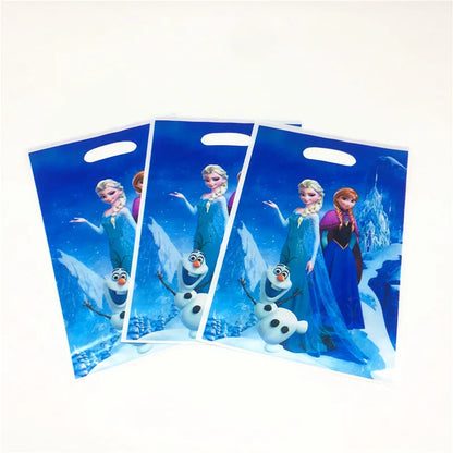 50Pcs Frozen Anna and Elsa Spiderman Loot Bag Snow White Superhero Mickey Gift Bag Kids Favor Birthday Party Decoration Supplies