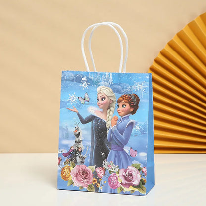 21*15*8Cm Frozen Theme Paper Gift Bag Festival Paper Bag with Handles Baby Shower Candy Bags Kids Girls Birthday Party Supplies
