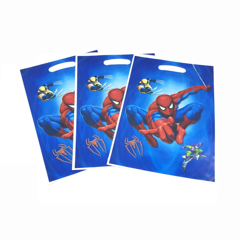 50Pcs Frozen Anna and Elsa Spiderman Loot Bag Snow White Superhero Mickey Gift Bag Kids Favor Birthday Party Decoration Supplies