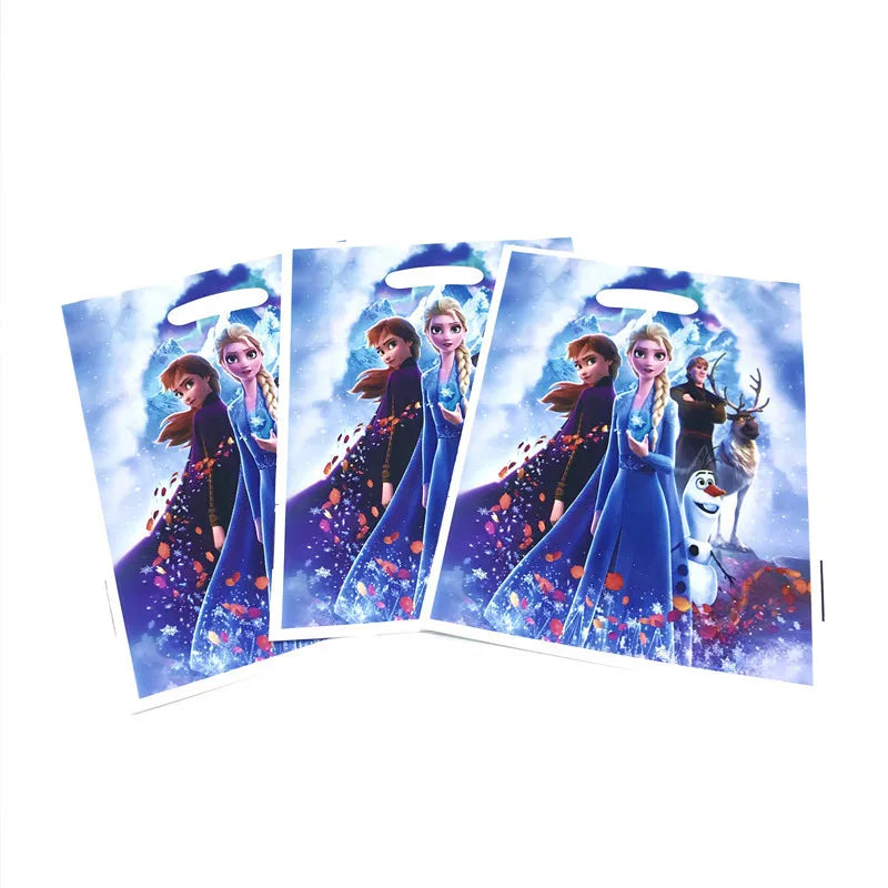 50Pcs Frozen Anna and Elsa Spiderman Loot Bag Snow White Superhero Mickey Gift Bag Kids Favor Birthday Party Decoration Supplies