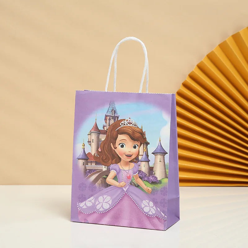 21*15*8Cm Frozen Theme Paper Gift Bag Festival Paper Bag with Handles Baby Shower Candy Bags Kids Girls Birthday Party Supplies