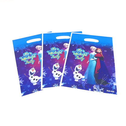 50Pcs Frozen Anna and Elsa Spiderman Loot Bag Snow White Superhero Mickey Gift Bag Kids Favor Birthday Party Decoration Supplies