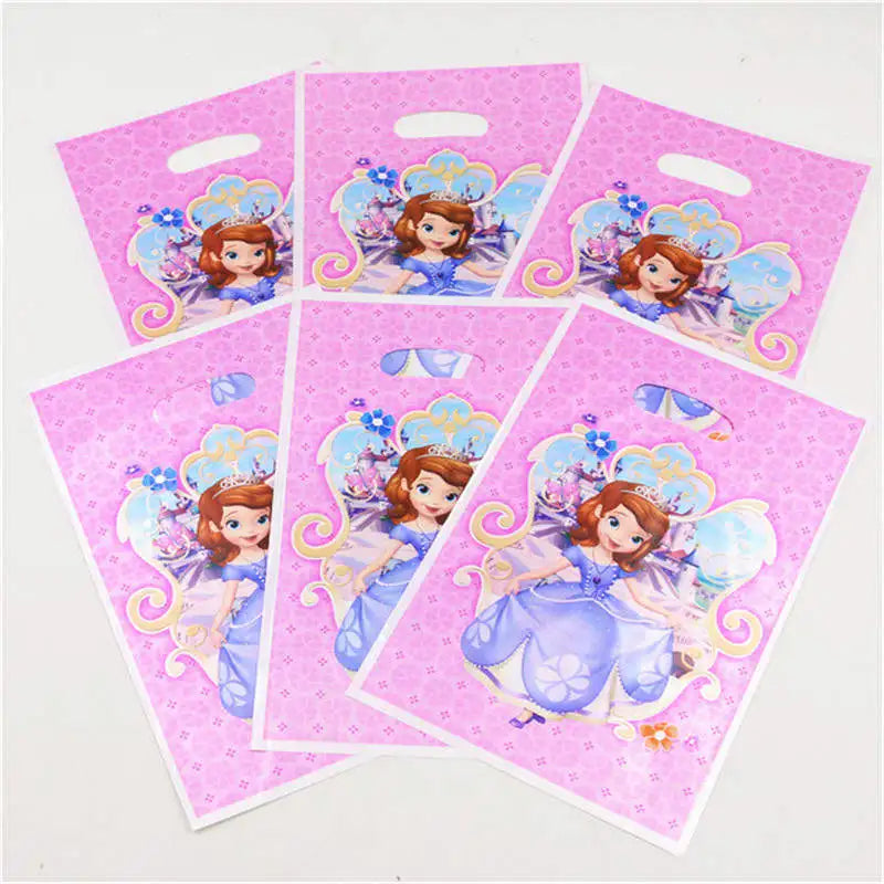 50Pcs Frozen Anna and Elsa Spiderman Loot Bag Snow White Superhero Mickey Gift Bag Kids Favor Birthday Party Decoration Supplies