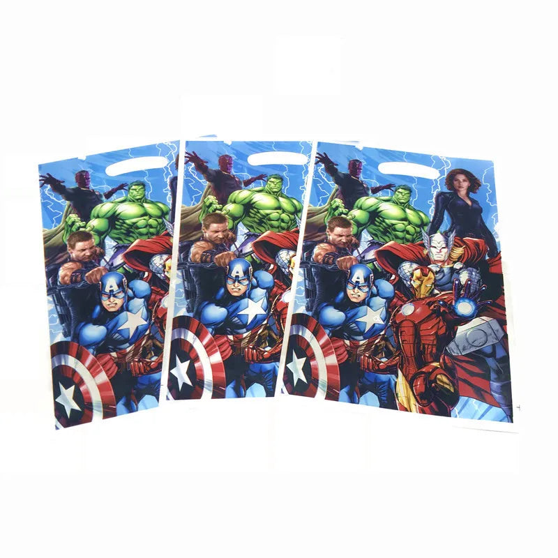 50Pcs Frozen Anna and Elsa Spiderman Loot Bag Snow White Superhero Mickey Gift Bag Kids Favor Birthday Party Decoration Supplies
