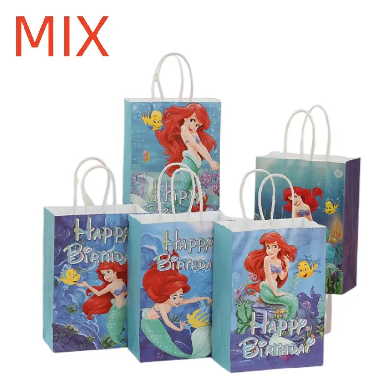 21*15*8Cm Frozen Theme Paper Gift Bag Festival Paper Bag with Handles Baby Shower Candy Bags Kids Girls Birthday Party Supplies