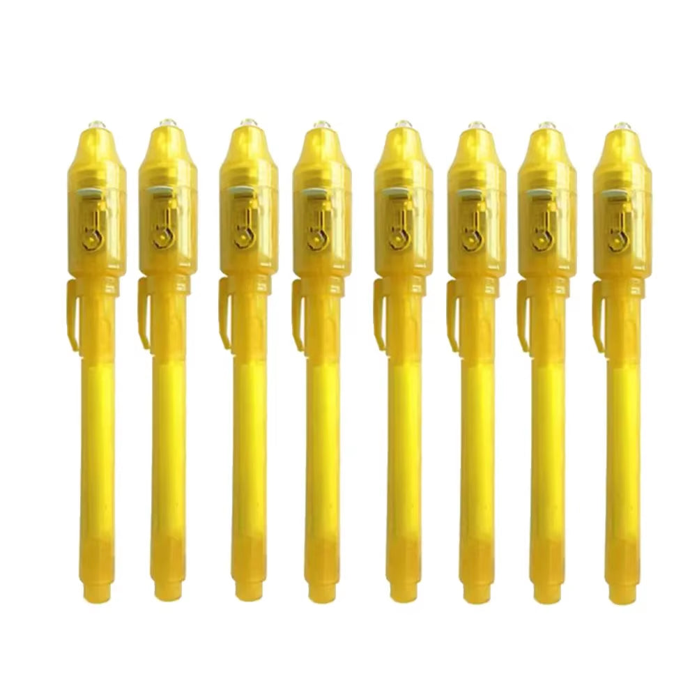 8Pcs/Lot 2 in 1 Magic Light Pen Invisible Ink Pen,Secrect Message Pens,For Drawing Fun Activity Kids Party Favors Gift