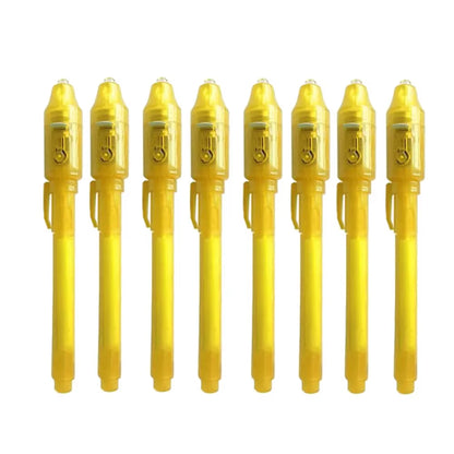 8Pcs/Lot 2 in 1 Magic Light Pen Invisible Ink Pen,Secrect Message Pens,For Drawing Fun Activity Kids Party Favors Gift