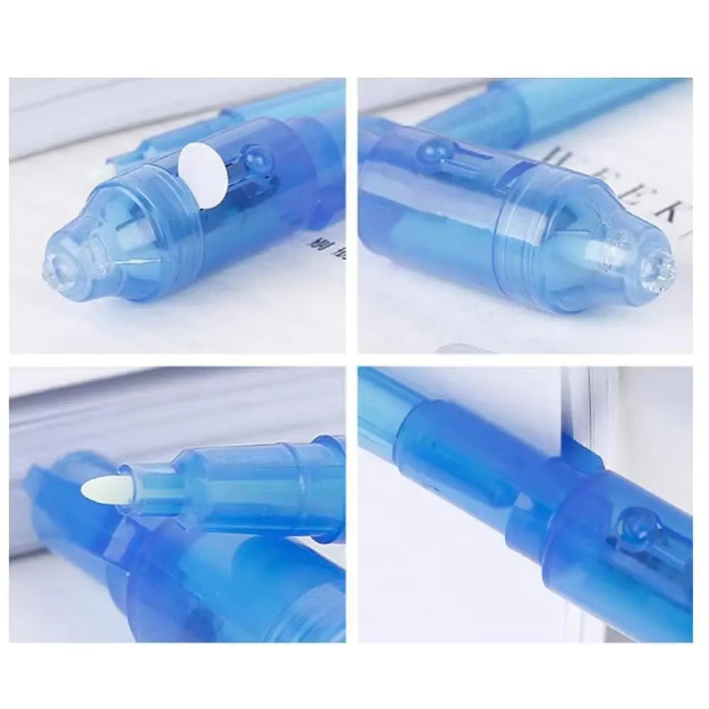 8Pcs/Lot 2 in 1 Magic Light Pen Invisible Ink Pen,Secrect Message Pens,For Drawing Fun Activity Kids Party Favors Gift