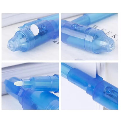 8Pcs/Lot 2 in 1 Magic Light Pen Invisible Ink Pen,Secrect Message Pens,For Drawing Fun Activity Kids Party Favors Gift