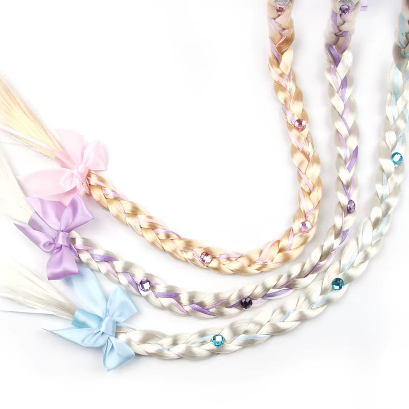 Frozen Princess Elsa Headband Snowflake Tiara Wig Braid Crown Hairband Cosplay Girls Birthday Party Kids DIY Hair Accessories