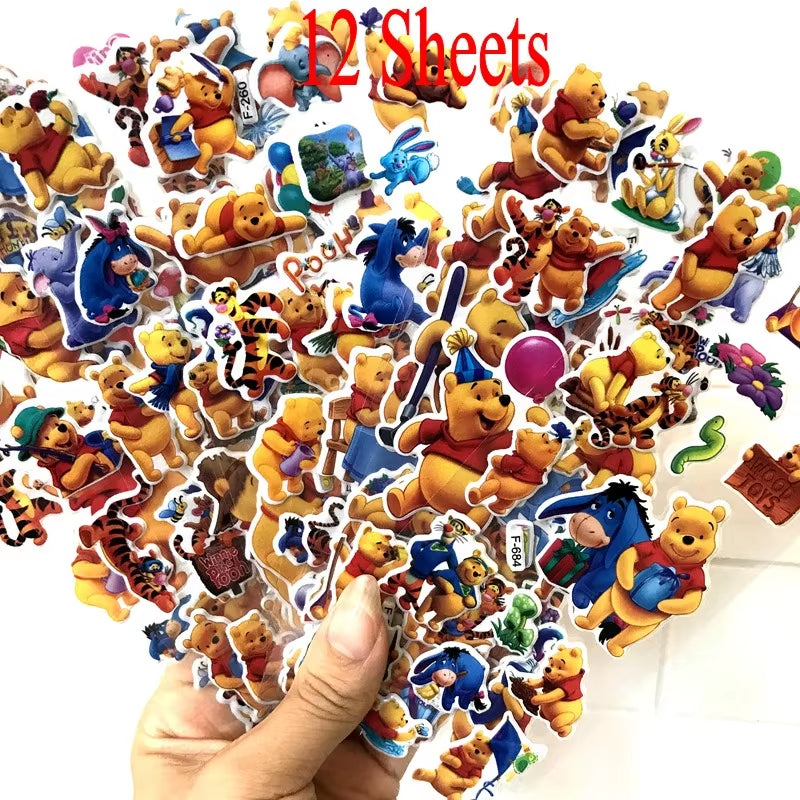 3D Puffy Bubble Stickers Cartoon Frozen Stickers DIY for Children Boy Girl Toys PVC Removable Wall Stickers