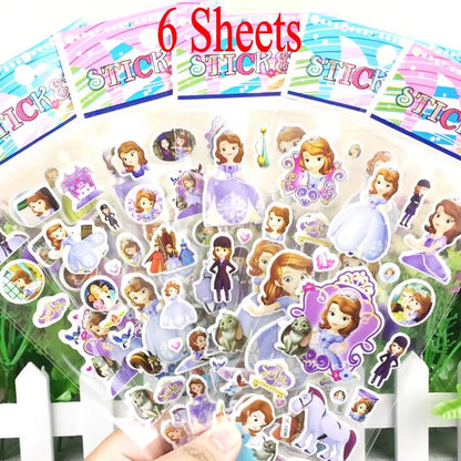 3D Puffy Bubble Stickers Cartoon Frozen Stickers DIY for Children Boy Girl Toys PVC Removable Wall Stickers