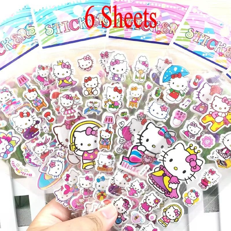 3D Puffy Bubble Stickers Cartoon Frozen Stickers DIY for Children Boy Girl Toys PVC Removable Wall Stickers