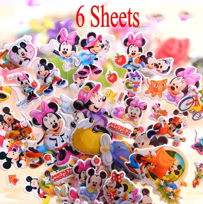3D Puffy Bubble Stickers Cartoon Frozen Stickers DIY for Children Boy Girl Toys PVC Removable Wall Stickers