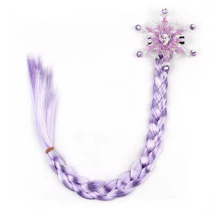 Frozen Princess Elsa Headband Snowflake Tiara Wig Braid Crown Hairband Cosplay Girls Birthday Party Kids DIY Hair Accessories
