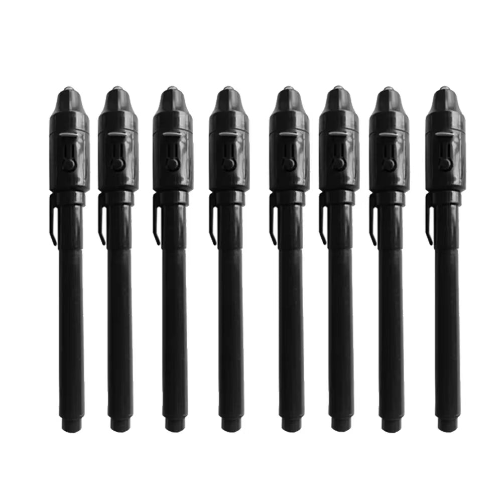 8Pcs/Lot 2 in 1 Magic Light Pen Invisible Ink Pen,Secrect Message Pens,For Drawing Fun Activity Kids Party Favors Gift
